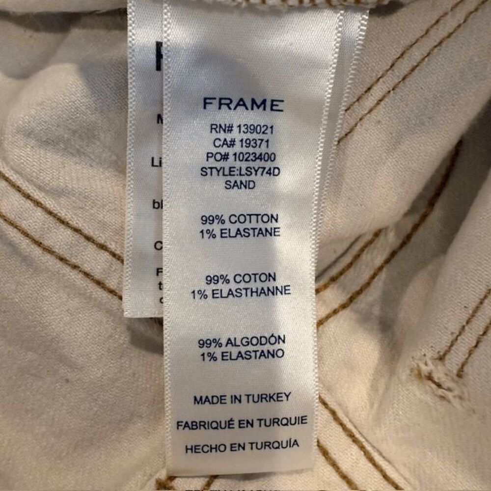 FRAME Le Sylvie Slender Straight Jeans in Sand Wash Rusty Tan Size 26 - Picture 8 of 13